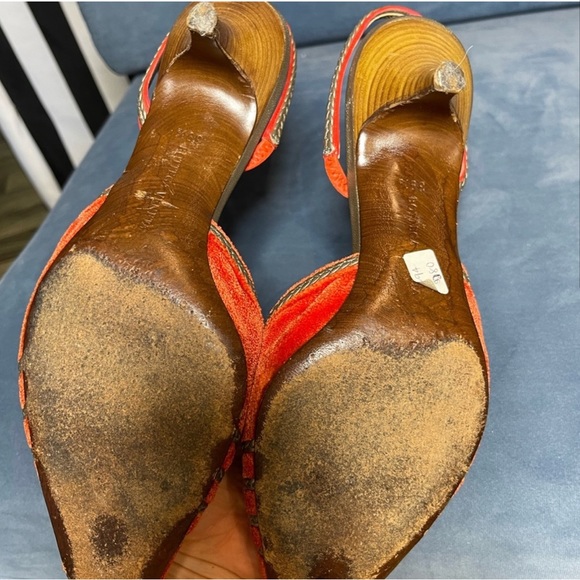 BOTTEGA VENETA CORAL VELVET BRAIDED SLINGBACK PUMPS SIZE 9 | EU 39.5 - Picture 3 of 4